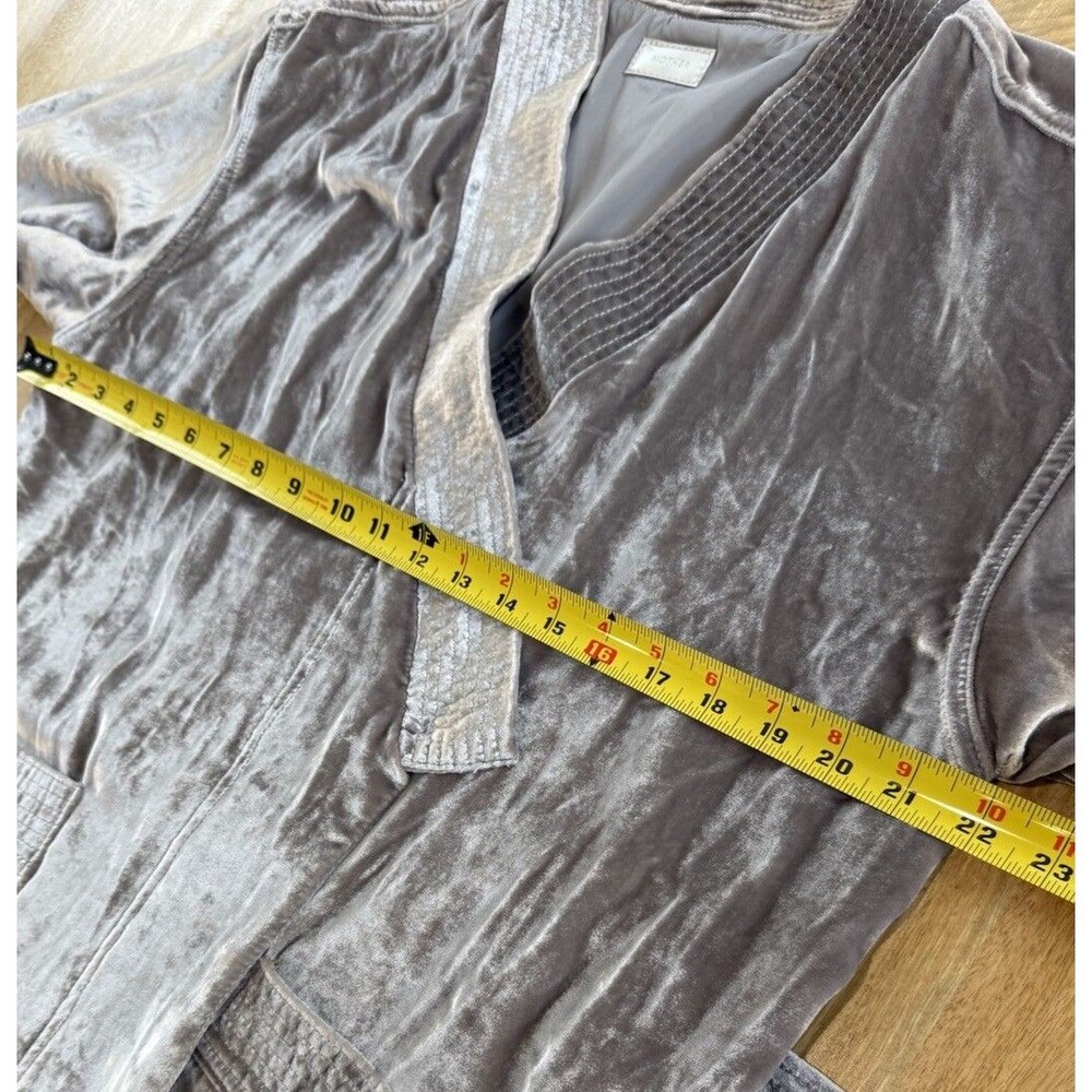 MOTHER  WomenSize Small Silver VELVET Kimono  Jacket Cardigan Open Silk Blend - Picture 6 of 16